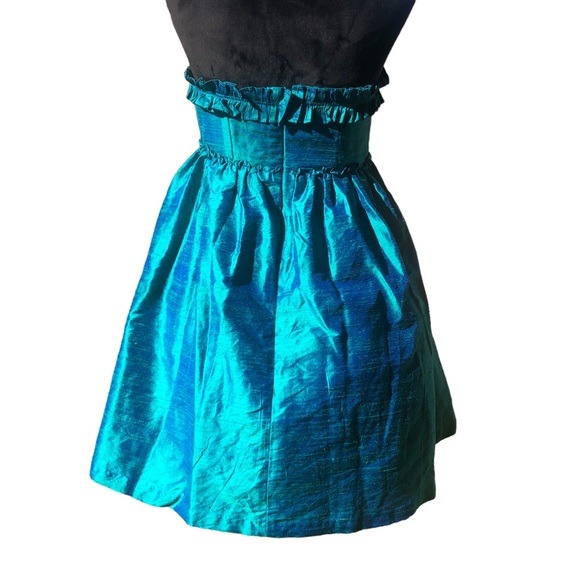 Lula Kate Dupioni Silk Jade Green Strapless Dress size 4 - Picture 3 of 9